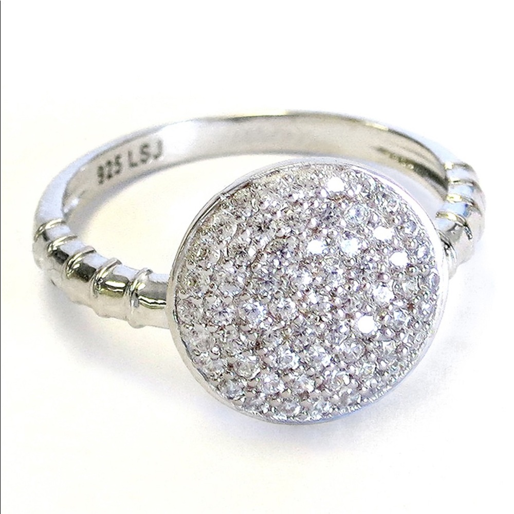 Liza Schwartz Sterling Silver Pave Circle Ring